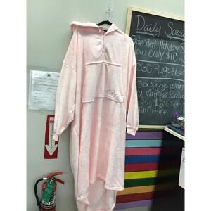 The comfy dream long quarter zip wearable blanket heathered pink new from qvc